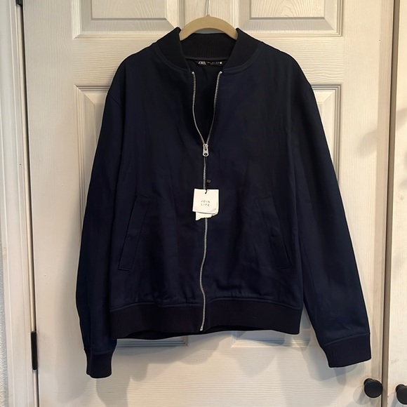 Zara brand size L zip front lightweight bomber jacket- NWT